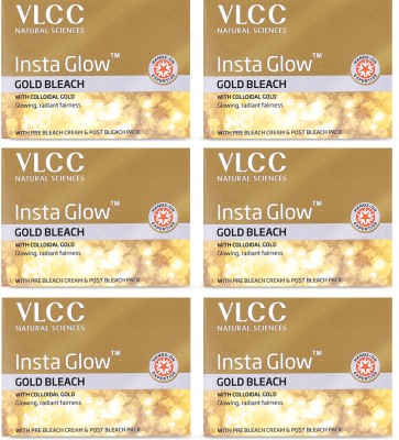 VLCC Insta Glow Gold Bleach For Instant Fairness & Glowing Skin (Pack of 6)(180 g)