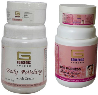 GgorgeousLondon Body Polishing Bleach Cream 1kg and 1kg and Skin Fairness Bleach Cream 1kg(2000 g)