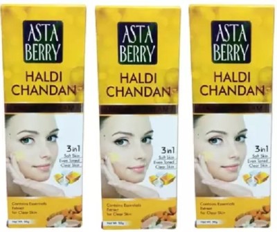 Astaberry Herbal HALDI CHANDAN 3 IN 1 FAIRNESS CREAM FOR SOFT SKIN & CLEAR SKIN 50GM PACK OF 3(150 ml)