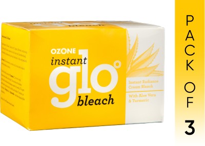 OZONE Instant Glo Bleach with the Goodness of Aloe Vera & Turmeric (43gm, Pack of 3)(129 g)