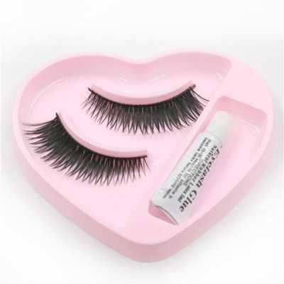 SEUNG Best Eye Makeup Heart Shape False-Fake Eyelashes With Glue Set Natural(Pack of 1)
