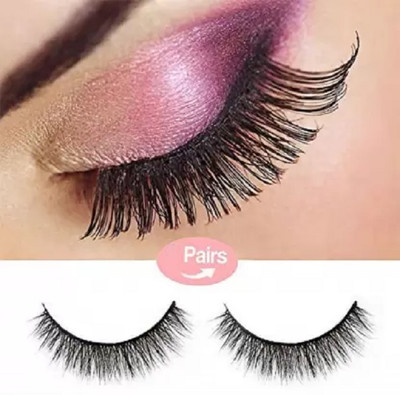 Amaryllis 1 Pairs Black Handmade Natural 3D Thick Long False Eyelashes(Pack of 1)