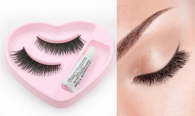 SEUNG Professional False-Fake Eyelashes With Glue Set Natural(Pack of 1)