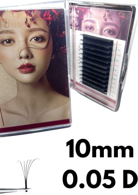 Bid Eyelashes extensions multiple volume, 10 mm 0.05 D curl(Pack of 1)