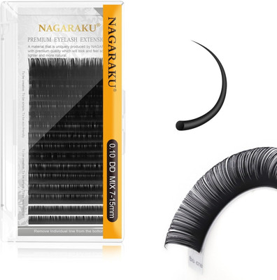 Nagaraku Eyelash Individual Lashes 0.10mm Curl-DD 7-15mm Mix Tray Classic Lash Extensions(Pack of 1)