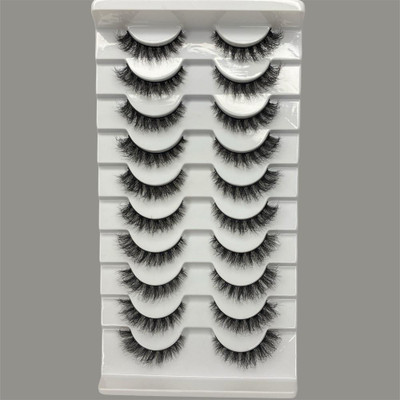 trandivo Hand Made False Eyelashes – Reusable for party makeup and Bridal(10 pair set)(Pack of 1)