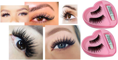 NADJA PROFESSIONAL FAKE EYE LASHES WITH GLUE SET OF 2 LASHES(Pack of 2)
