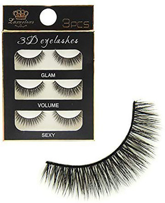 EKINSU False Eyelashes, 3 Pairs Handmade Natural 3D Thick(Pack of 3)
