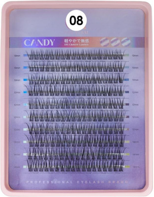Cosluxe Lash Clusters Eyelash Extensions 200 PCS C Eyelashes Clusters- No-08- 10-12-14mm(Pack of 1)