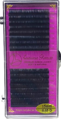 luscious glances Soft And Natural Eyelash Extensions Lashes 0.5 Thickness Curl-D(Pack of 1)