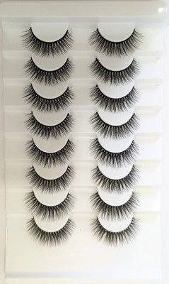 bobi Reusable Waterproof 10mm Synthetic Hair Natural 3D Volume Eyelashes - 8 Pair(Pack of 1)