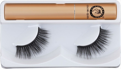 COLORS QUEEN Magnetic Eyeliner Eyelashes 5D Natural Eyelashes 1 Pair with 5g Eyelash Glue(Pack of 1)