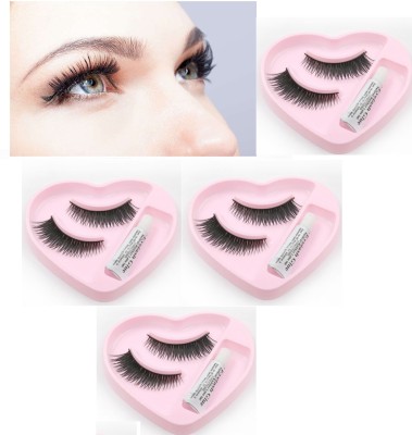 BLUEMERMAID Best Makeup Extension Fake Eyelashes Black Thick Long(Pack of 4)