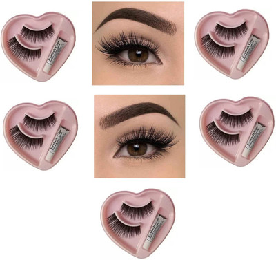 BLUEMERMAID Waterproof Natural Heart Shape Eyelashes(Pack of 5)