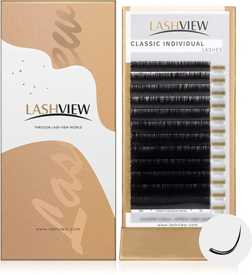 LASHVIEW Silk Eyelash Extensions, Thickness, Semi Permanent Eyelashes (mix)(Pack of 1)