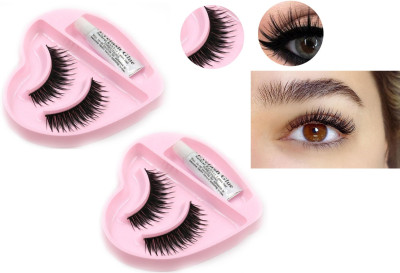 BLUEMERMAID New Long False Eyelashes Fake Eye Lashes Voluminous Makeup Eyelashes(Pack of 2)