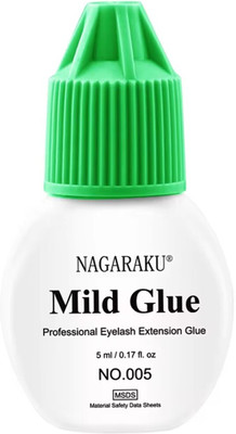 Nagaraku Eyelash Extension Black Glue Low Smell Mild 4-6S Dry Time False Lash Adhesives(Pack of 1)