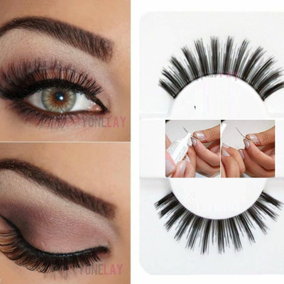 THTC Natural Black Long False Eyelashes(Pack of 1)
