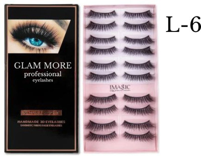 glam more false eyelashes L-6(Pack of 20)