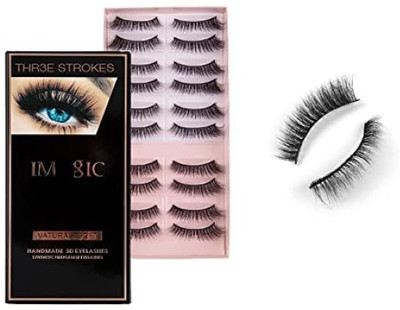 IMagic FAKE EYELASHES HANDMADE & PREMIUM SYNTHETIC FIBER(Pack of 10)