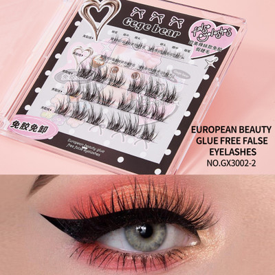 AuQuest GegeBear Comic Book Version Glue Free False Eyelashes | 4 Kawaii Bold Styles(Pack of 30)