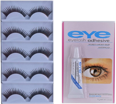El Syco Eye Makeup Combo of False Eyelashes With 1 Pcs Eyelash Glue(Pack of 2)