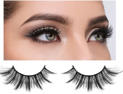 BLUEMERMAID Eye lashes Handmade Reusable Long Cross Volume Dramatic Lashes Natural Look(Pack of 1)