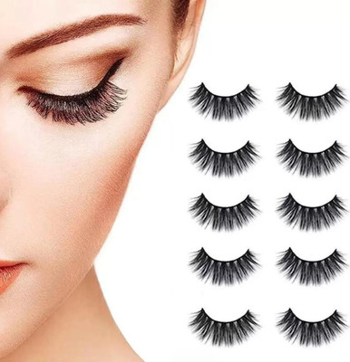 Hidden Beauty 3D False Eyelashes Combo (Pack of 5)(Pack of 5)
