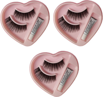 BLUEMERMAID Heart Shape Natural False Eyelashes PACK OF 3(Pack of 3)