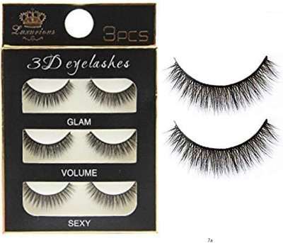 Morbee 3 Pairs Black Handmade Natural 3D Thick Long False Eyelashes 7a(Pack of 1)
