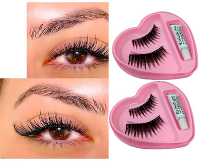 NADJA NEW WOMEN EYE LASHES WITH GLUE SET OF 2 LASHES(Pack of 2)