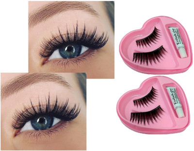 NADJA EYE LASHES WITH GLUE SET OF 2 LASHES FOR WOMEN(Pack of 2)