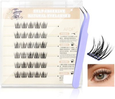 HASTHIP Wispy Natural Eyelash Clusters 30PCS Self Adhesive Strip Lash Extensions(Pack of 30)