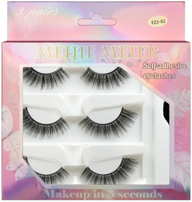Digital Shoppy 3 Pairs Eyelash Set with Applicator – Self-Adhesive Beauty Strip- Style-2(Pack of 1)