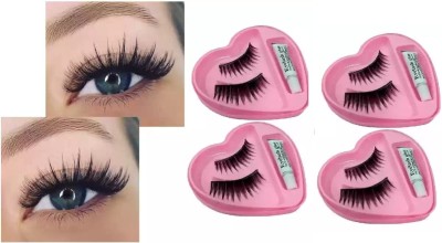 Latixmat Long Lashes 3D False Eyelashes Natural(Pack of 4)