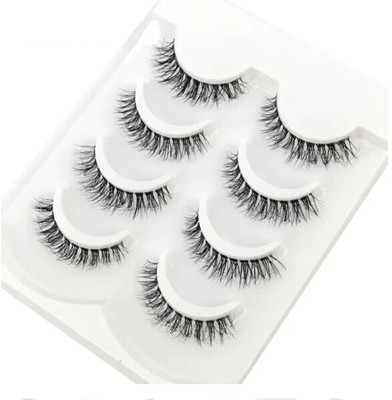 Bombay Vanity 4 Pairs False Eyelashes Set Natural 3d Fake Eyelash (Wispy)(Pack of 1)