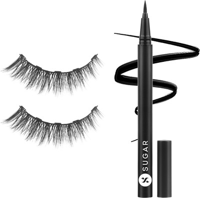 Sugar Cosmetics Maximeyes Drama Magnetic Eyelashes & Eyeliner - 02 Exceptional(Pack of 1)