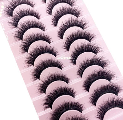 Bombay Vanity False Eyelash Eye Makeup Long Natural 10 Pair Reusable False Eyelashes(Pack of 10)