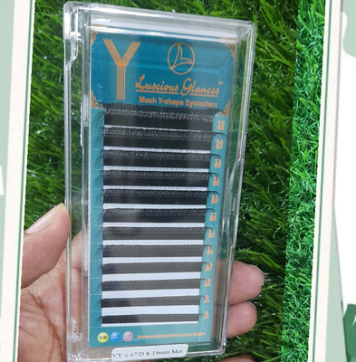 luscious glances Mix Length Russian Volume YY Lashes box D Curl (0.07)(Pack of 1)
