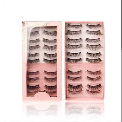 WECHARMERZ 10 Pair 3D Reusable Magnetic False Eyelashes(Pack of 1)