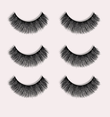 ADJD Combo False Eyelashes Black Thick Long(Pack of 3)