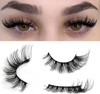 USBK False Eyelashes Fluffy Volume Wispy Fake Eyelashes Handmade(Pack of 1)