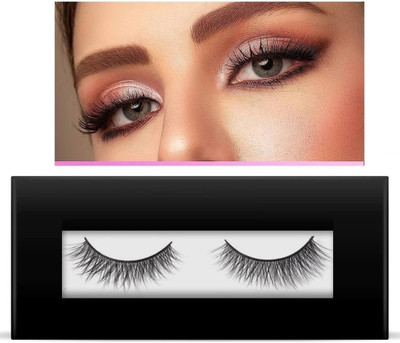 USBK 3D Thick Long False Eyelashes New Black Handmade Natural(Pack of 1)