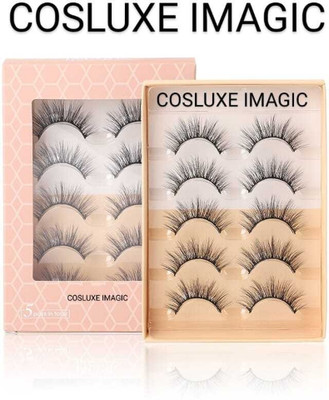 COSLUXE IMAGIC 3D FAKE EYELASHES,FALSE EYELASHSE KIT HANDMADE & NATURAL PAIR OF 5 - (F-04)(Pack of 5)