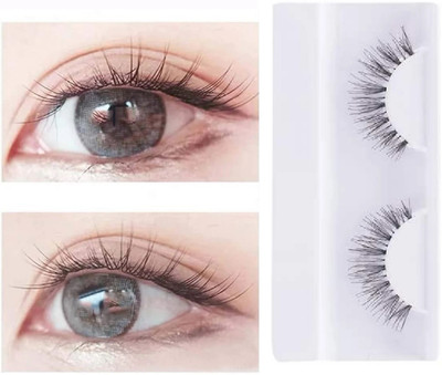 THTC False Eyelashes with Glue(Pack of 1)