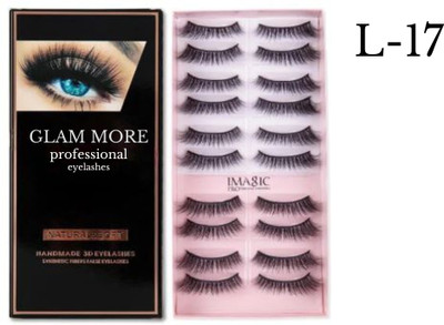 glam more false eyelashes L-17(Pack of 20)