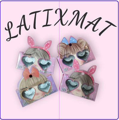 Latixmat Fake Eyelash Long Natural Eyelashes for girls(Pack of 4)