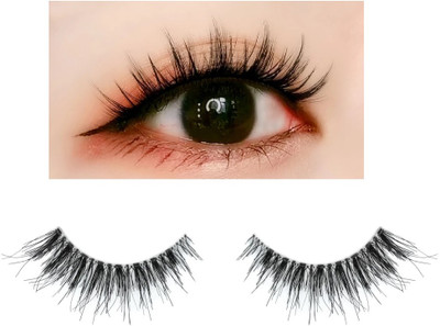 USBK False Eyelashes that Look Like Extensions Thick Soft Curly Fake Lashes(Pack of 1)