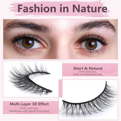 NADJA New False Lashes Black Nature Fluffy Long Soft 1 Pair Package(Pack of 1)