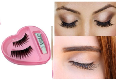 Aylily Easy to Wear Heart Shape Eyelashes With Glue(Pack of 1)
